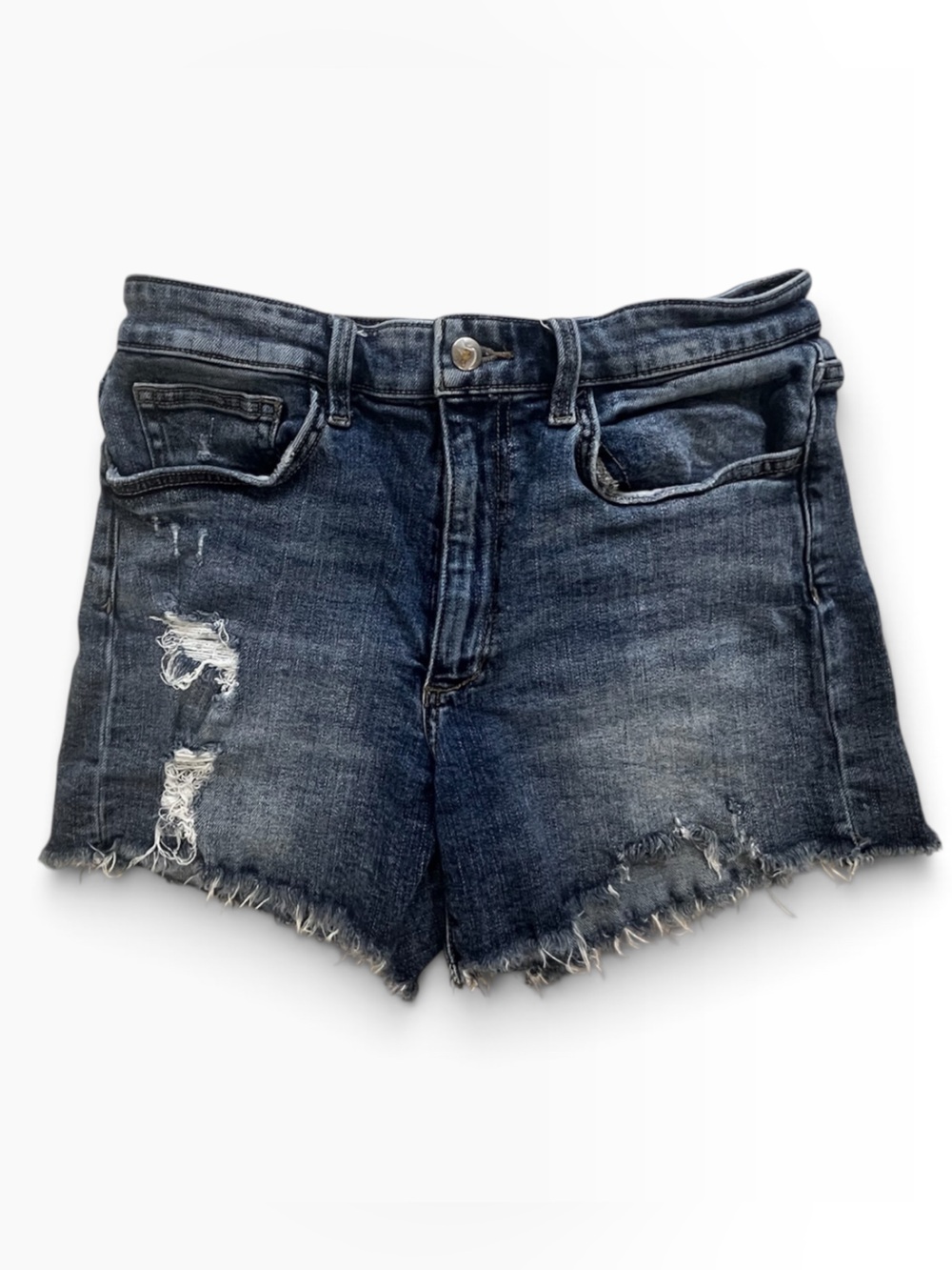 Joe’s Jeans Size 28 Distressed Cutoff Denim Shorts Dark Wash Raw Hem